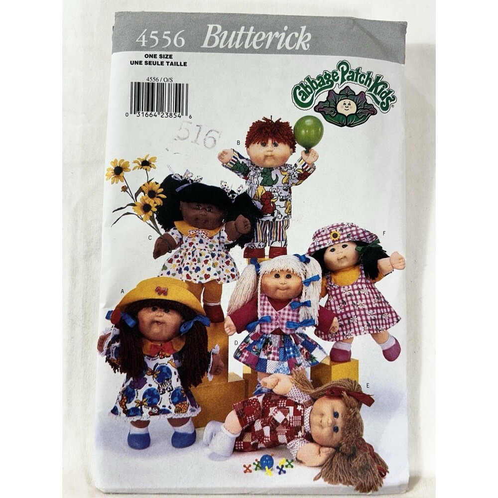 Butterick 4556 Cabbage Patch Kids Doll Clothes Sewing Pattern Uncut FF
